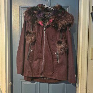 Gianni Bini Hooded with removeable Faux-Fur-Trim Parka